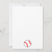 野球パーソナライズされたボールのノテカード サンキューカード (裏面)