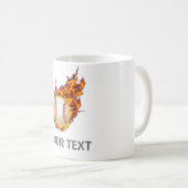 野球パーソナライズされたボール・オン・ファイアーマグ コーヒーマグカップ (正面右)