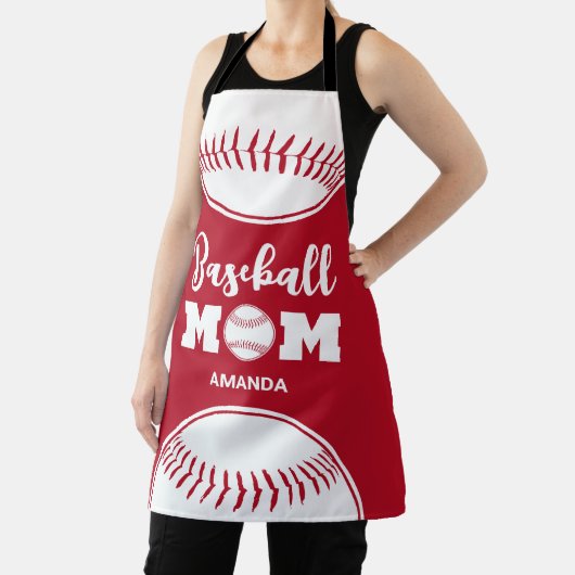 野球パーソナライズされたママ名前をカスタムする エプロン (インサイチュ)