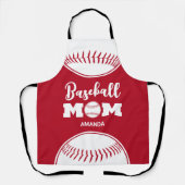 野球パーソナライズされたママ名前をカスタムする エプロン (正面)