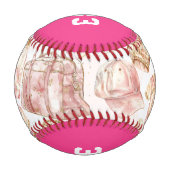 野球パーソナライズされたラグジュアリーガール誕生日 野球ボール (正面)