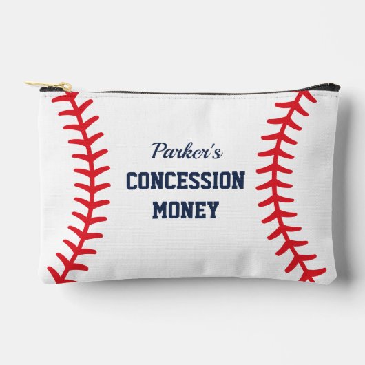 野球パーソナライズされた優遇金 アクセサリーポーチ (正面)
