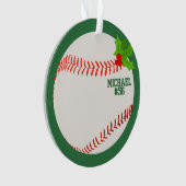 野球パーソナライズされた写真クリスマス オーナメント (正面)