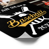 野球パーソナライズされた写真コラージュ名チーム# ポスター (角)