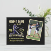 野球パーソナライズされた写真年名誕生日 招待状 (スタンド正面)