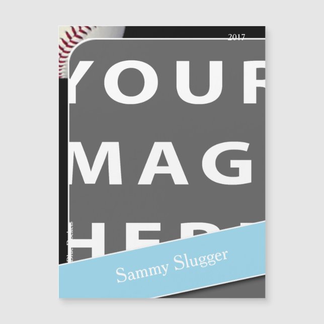 野球パーソナライズされた写真用磁石 (正面)