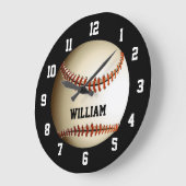 野球パーソナライズされた名前をカスタムする ラージ壁時計 (傾斜)