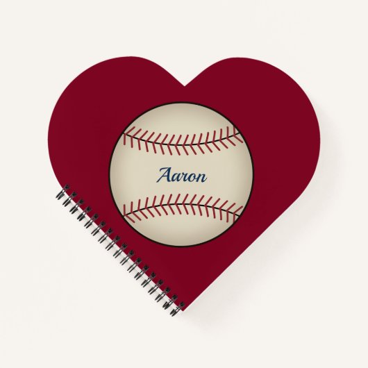 野球パーソナライズされた手帳ギフト ノートブック (正面)