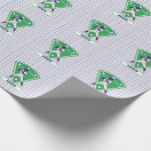 野球パーソナライズされた打者スターブルー ラッピングペーパー (角)