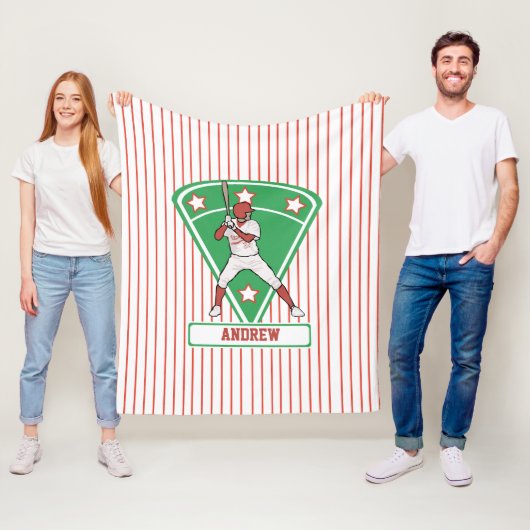 野球パーソナライズされた打者スターレッド フリースブランケット (インサイチュ)