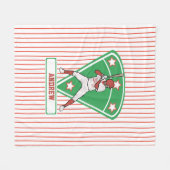 野球パーソナライズされた打者スターレッド フリースブランケット (正面(横))