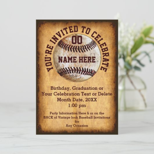 野球パーソナライズされた招待状任意大事な行事 招待状 (スタンド正面)