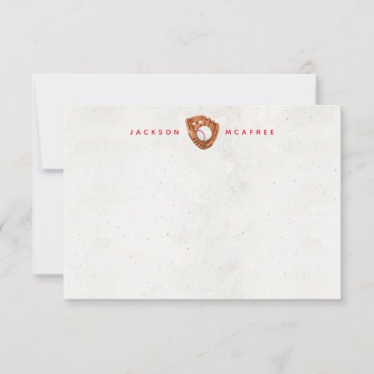 野球パーソナライズされた文房具ノートカード サンキューカード (正面)