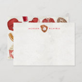 野球パーソナライズされた文房具ノートカード サンキューカード (正面/裏面)