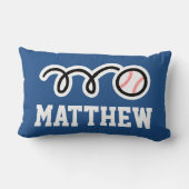 野球パーソナライズされた枕用子供へクッション ランバークッション (裏面)