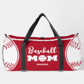 野球パーソナライズされた母の日 ダッフルバッグ (裏面)