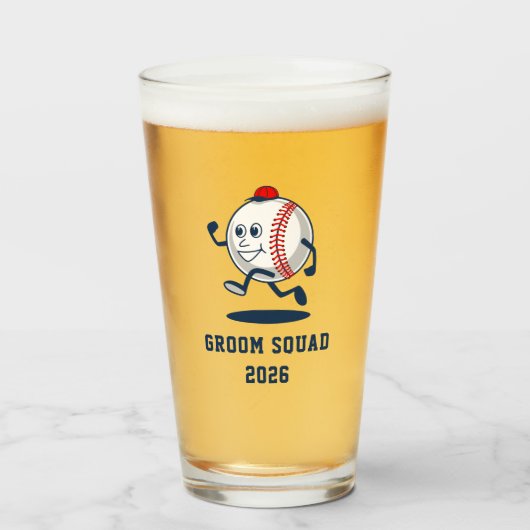 野球パーソナライズされた球漫画 タンブラーグラス (ドリンク正面)