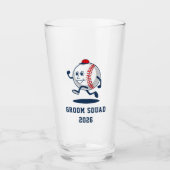 野球パーソナライズされた球漫画 タンブラーグラス (正面)