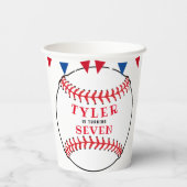 野球パーソナライズされた球運動誕生会 紙コップ (裏面)