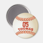 野球パーソナライズされた用磁石の数と名前 マグネット (正面/裏面)