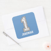 野球パーソナライズされた番号1 スクエアシール (封筒)