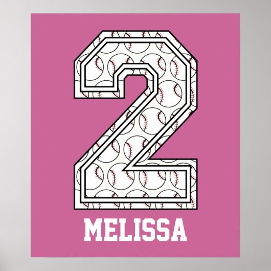 野球パーソナライズされた番号2 ポスター (正面)