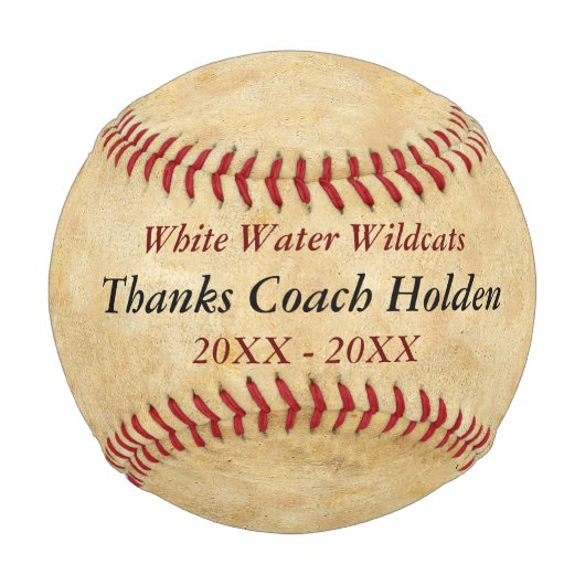 野球パーソナライズされた監督ありがとうギフト 野球ボール (正面)