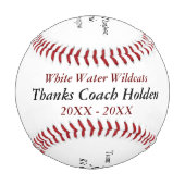 野球パーソナライズされた監督ありがとうギフト 野球ボール (正面)