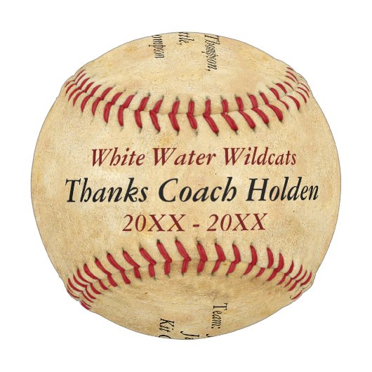 野球パーソナライズされた監督ありがとうギフト 野球ボール (正面)