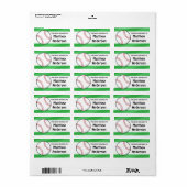 野球パーソナライズされた蔵書票子供へ ラベル (フルシート)