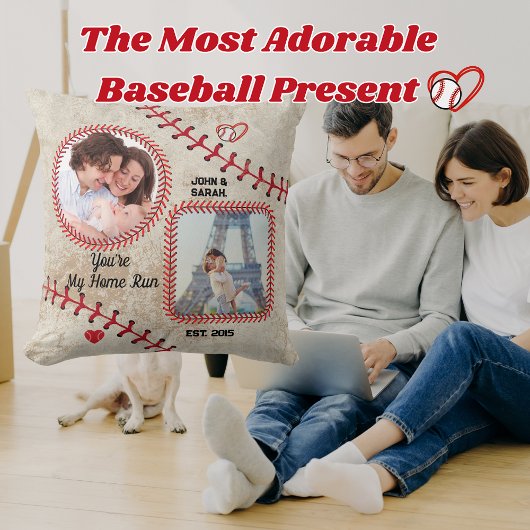 野球パーソナライズされた装飾用クッション-カスタム写真 クッション