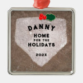 野球パーソナライズされた記念碑 メタルオーナメント (正面)