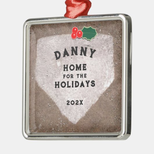 野球パーソナライズされた記念碑 メタルオーナメント (左)