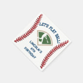 野球パーソナライズされた誕生日デザートナプキンス スタンダードカクテルナプキン (角)