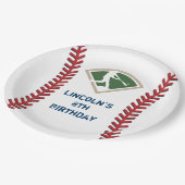 野球パーソナライズされた誕生日紙プレート ペーパープレート (アングル)