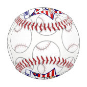 野球パーソナライズされた選手にストライプ主演する 野球ボール (裏面)