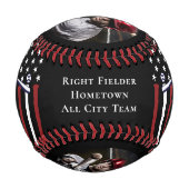 野球パーソナライズされた選手の写真 野球ボール (正面)