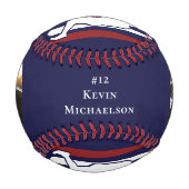 野球パーソナライズされた選手の写真 野球ボール (裏面)