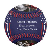 野球パーソナライズされた選手の写真 野球ボール (正面)