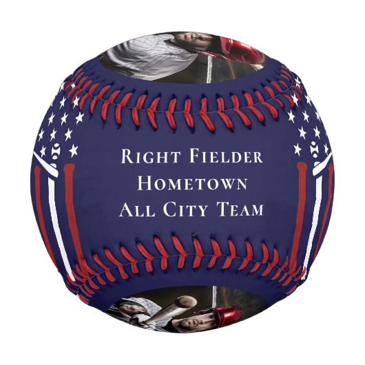 野球パーソナライズされた選手の写真 野球ボール (正面)