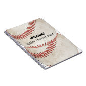 野球パーソナライズされた選手1人素朴 ノートブック (右側)