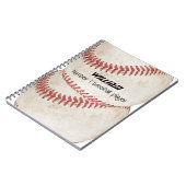 野球パーソナライズされた選手1人素朴 ノートブック (左側)