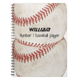 野球パーソナライズされた選手1人素朴 ノートブック