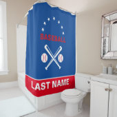 野球パーソナライズされた選手 シャワーカーテン (インサイチュ)