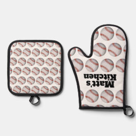 野球パーソナライズされた選手 鍋つかみ&鍋敷きセット