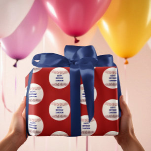 野球パーソナライズされた ラッピングペーパー