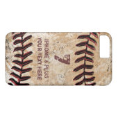 野球パーソナライズされたiPhone 7 PLUSあなたのテキスト Case-Mate iPhoneケース (裏面(横))