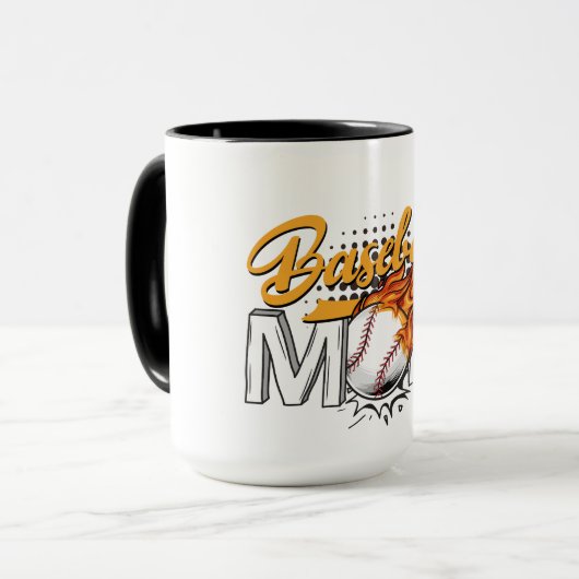 野球パーソナライズされたMoMコーヒーマグ マグカップ (正面左)