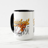 野球パーソナライズされたMoMコーヒーマグ マグカップ (正面左)