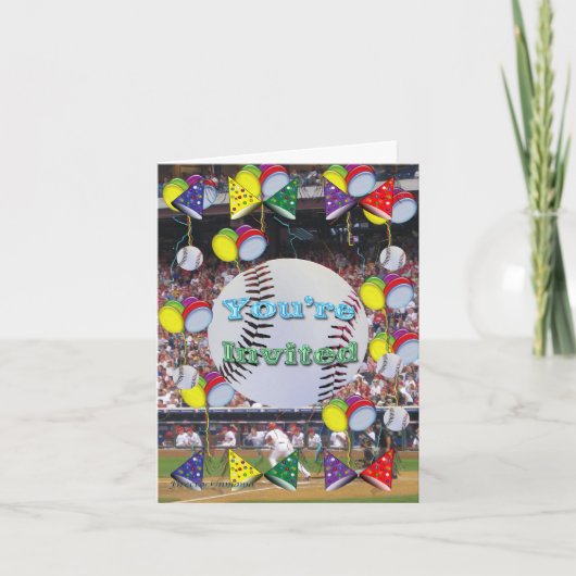 野球パーティの招待状カード 招待状 (正面)